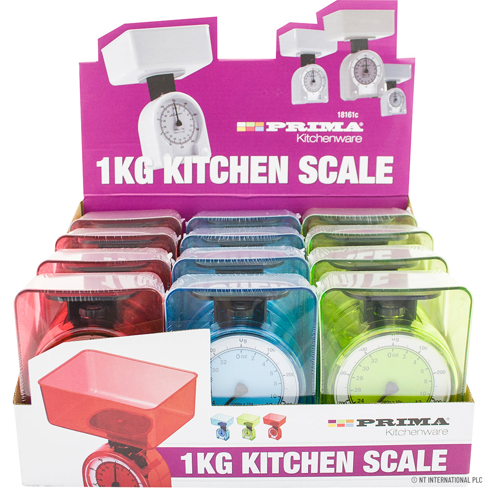 1kg Plastic Kitchen Scale - Display Box ( 12