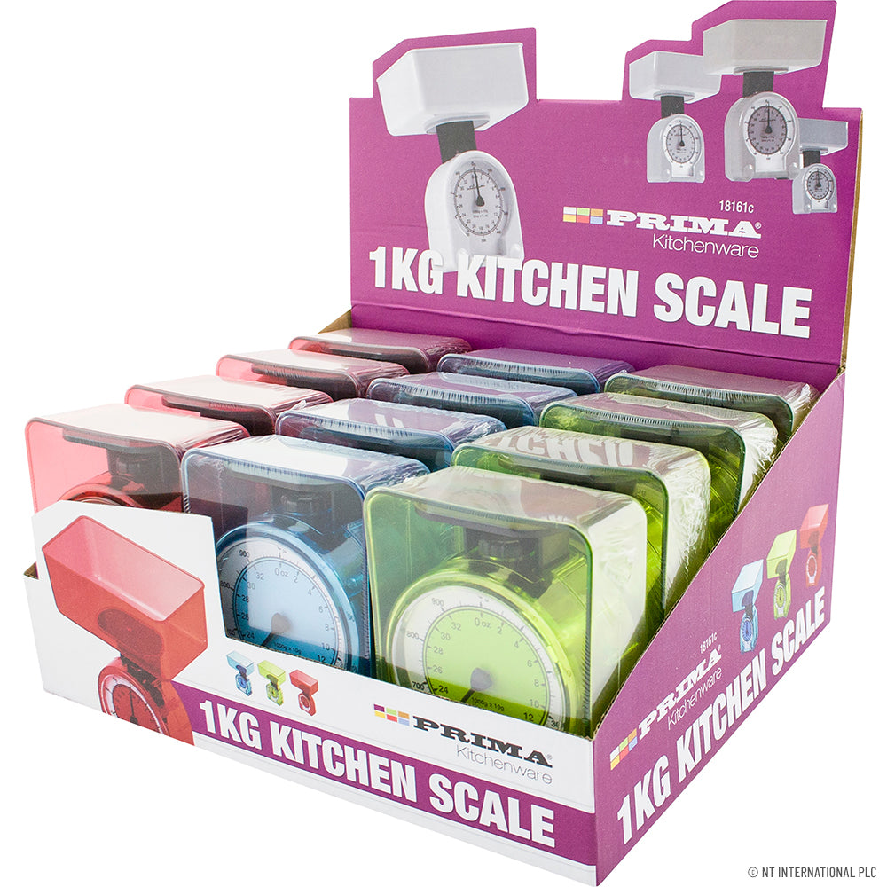 1kg Plastic Kitchen Scale - Display Box ( 12