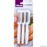 Peak Kit 3pc Stainless Steel Peeler - Plastic Handle - White - Peak Kit