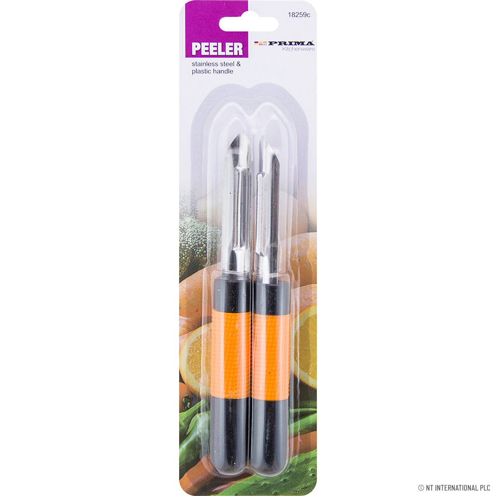 3pc S/S Peeler - Plastic Handle - White