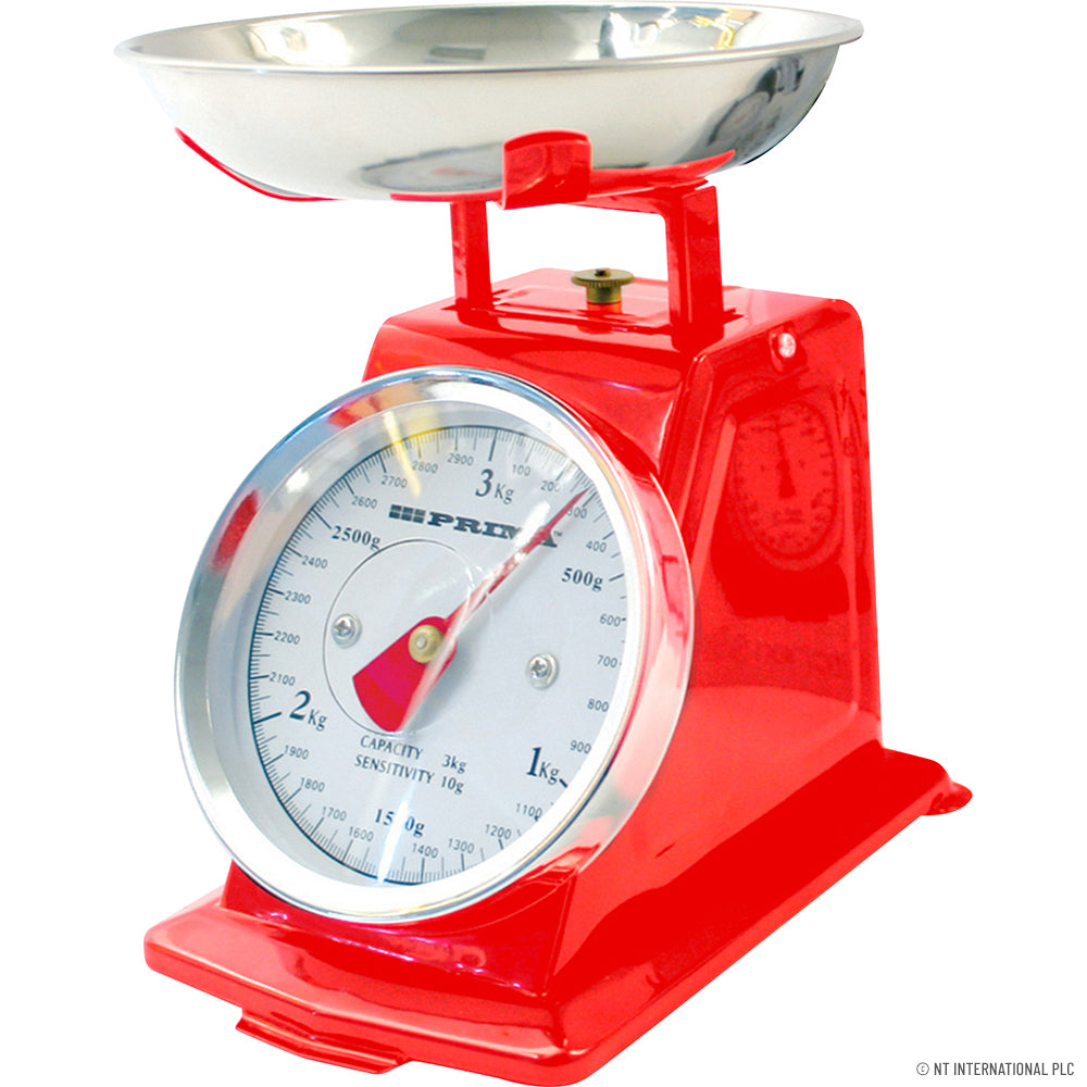 3kg Mechanical Kitchen Scale - Red