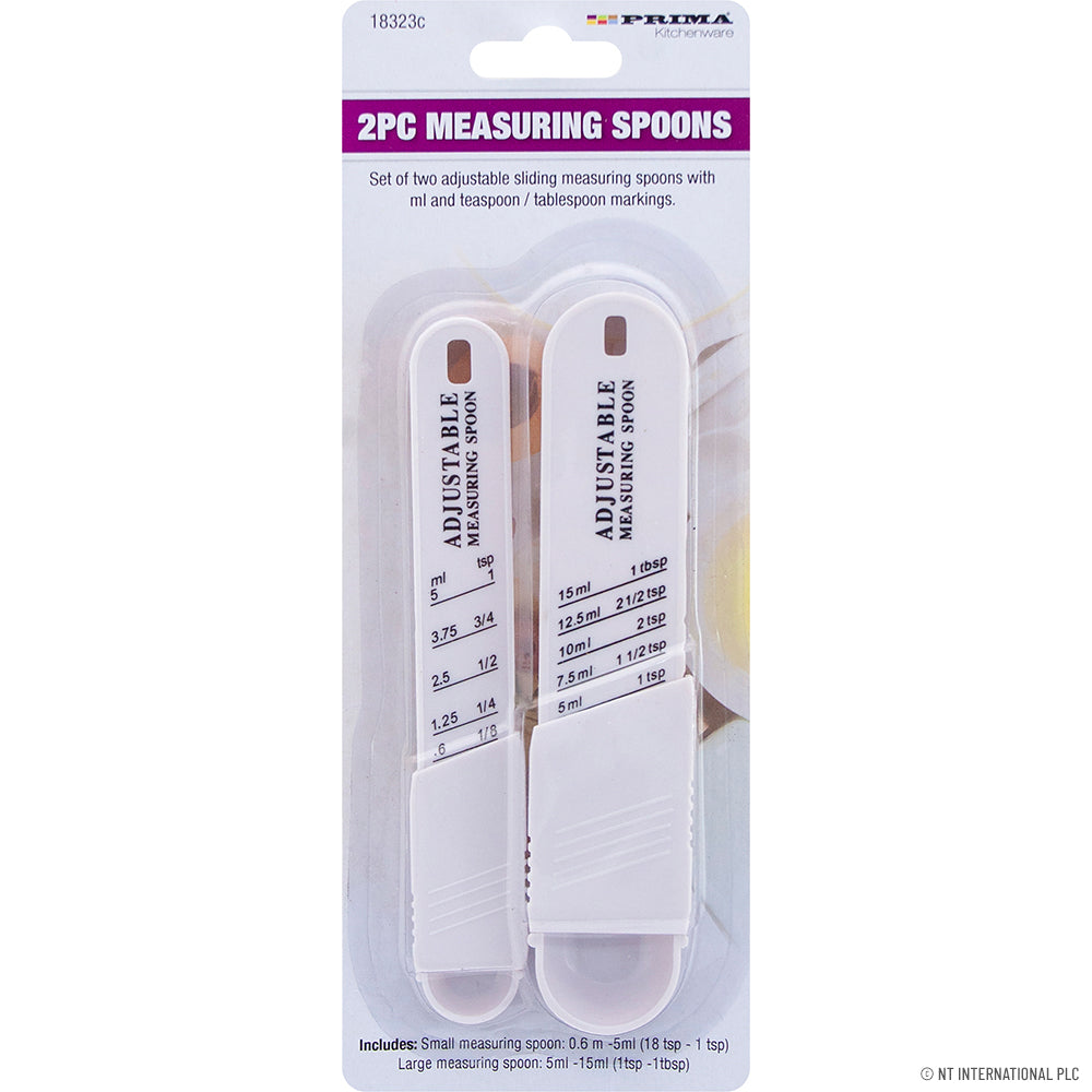 2pc Adjustable Measuring Spoon - White