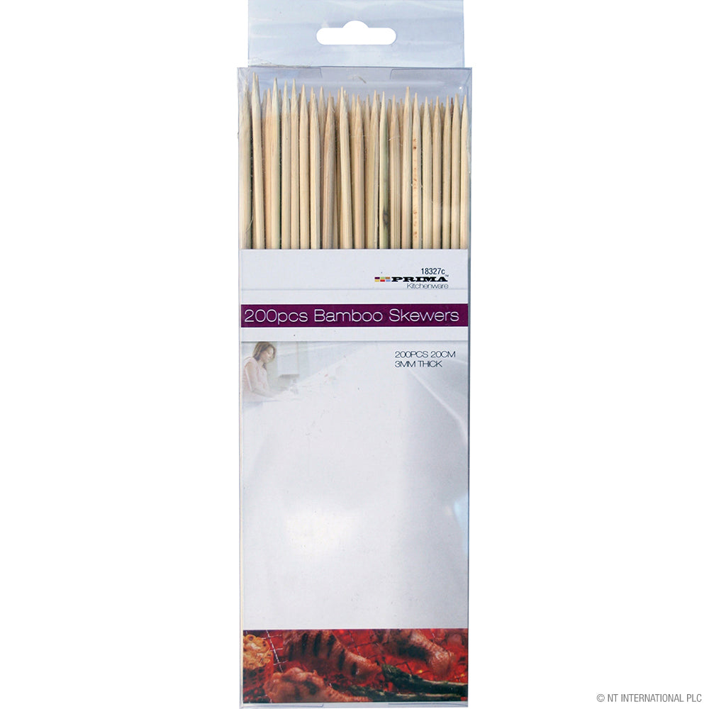 20cm Bamboo Sticks 4mm - 200pcs