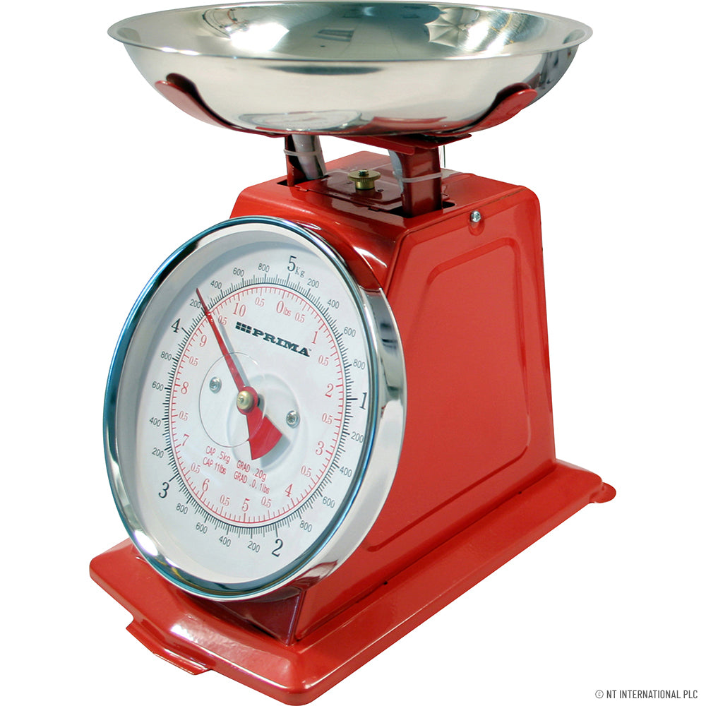 5kg Mechanical Kitchen Scale - Red