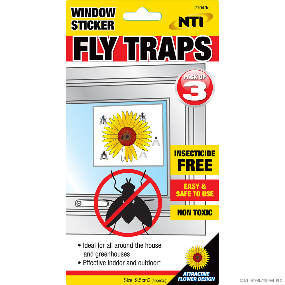 3pc Fly Trap Window Stickers - Display Box