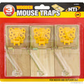 3pc Wooden Mouse Traps On Card