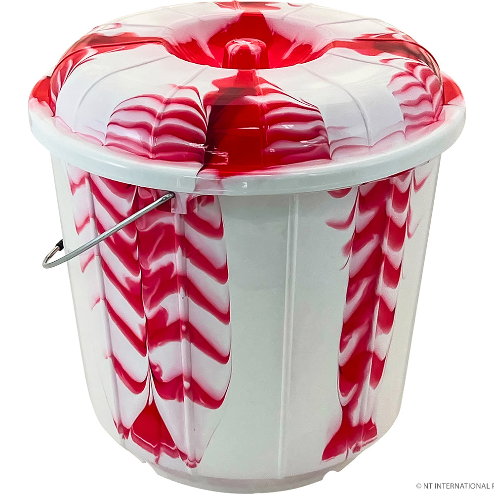 Bucket With Lid - Steel Handle - Double Colou
