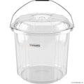 Bucket with Lid Steel Handle Clear