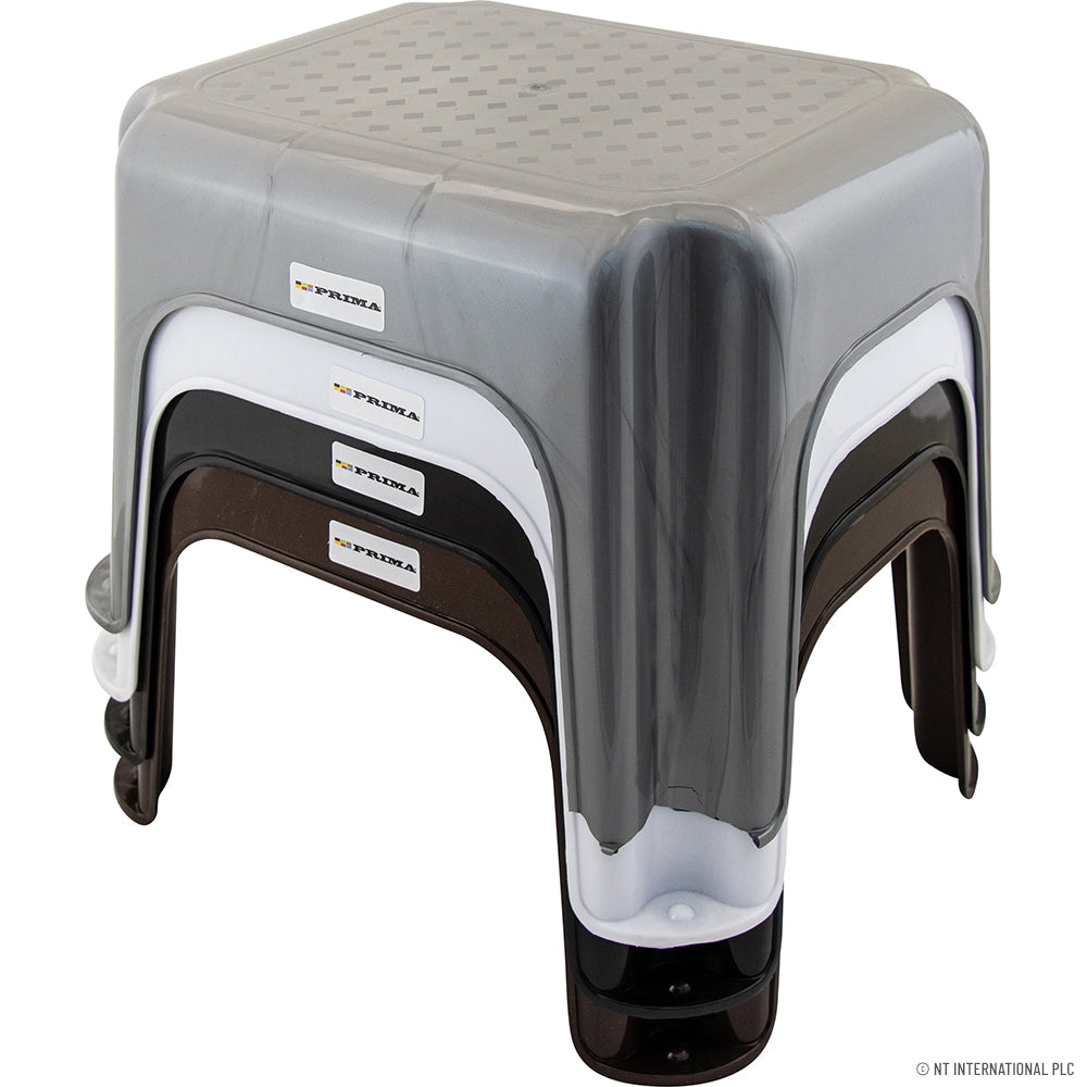 Diamond Step Stool- White, Silver, Black, Bro
