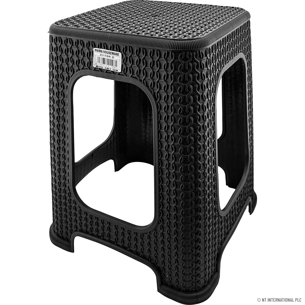 Beige Big Knit Stool (28x28x45cm)
