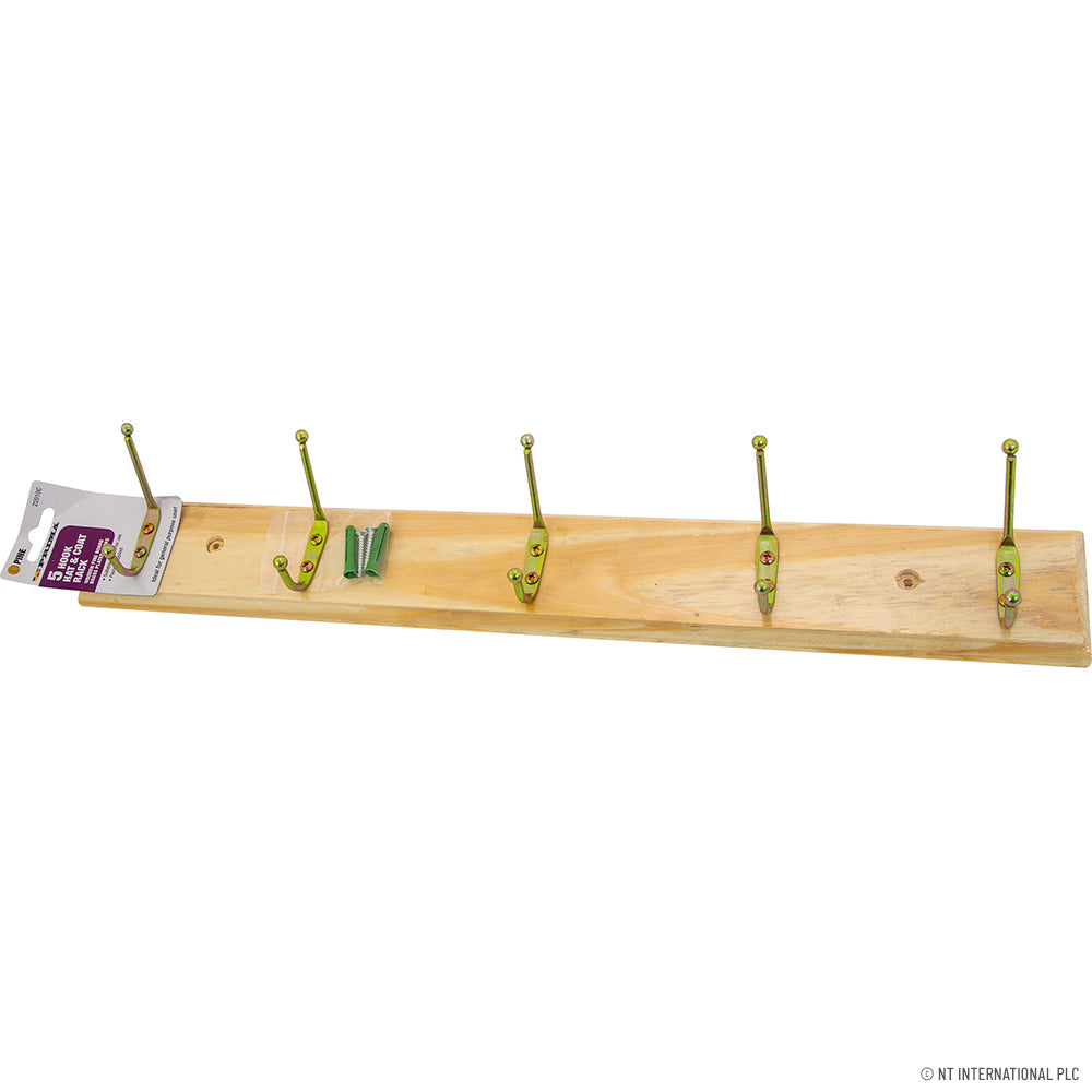5 Hook Hat And Coat Rak-Pine