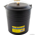 12L Ash Bucket / Bin with Lid - Black