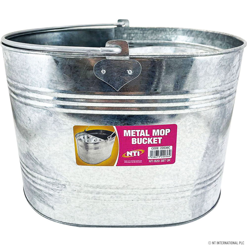 Peak Kit 14L Metal Mop Bucket - Galvanized - Peak Kit