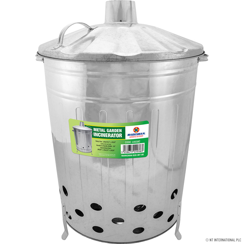90L Metal Incinerator Large - Galvanized