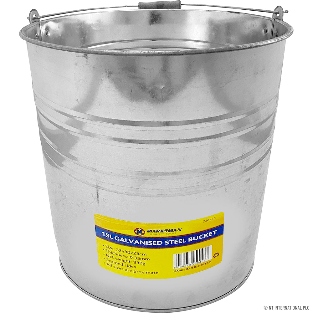 Peak Kit 15L Galvanized Steel Bucket / Bin - Peak Kit