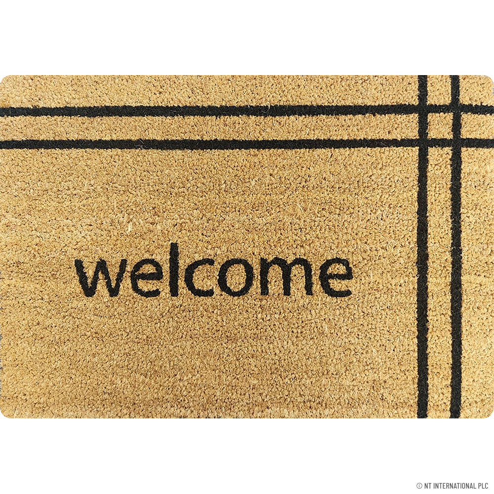 Natural Coir Plain - Welcome 45 x 75cm