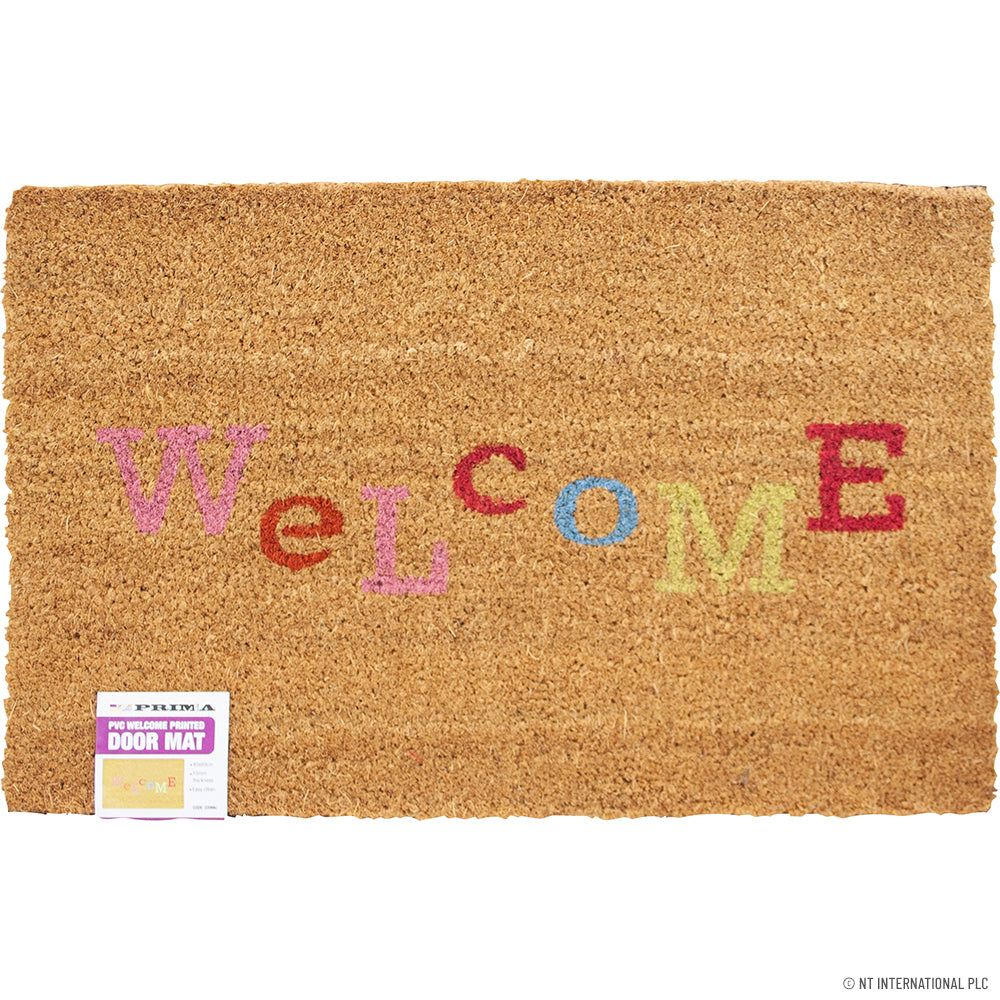 Natural Coir Plain - Welcome 45 x 75cm