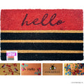 PVC Backed Coir Mat 15mm Natural Printed 45x7