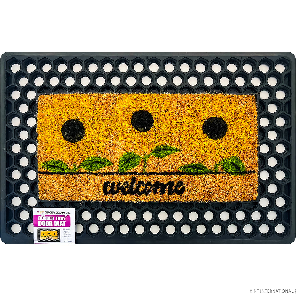 Coco Welcome Yellow Green Door Mat 40X60cm