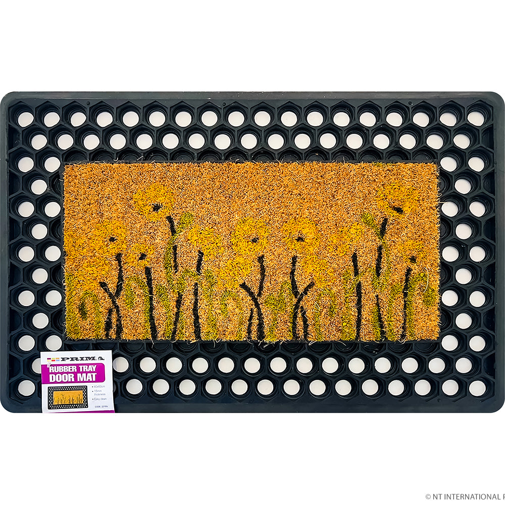 Coco Black Yellow Door Mat 40X60cm