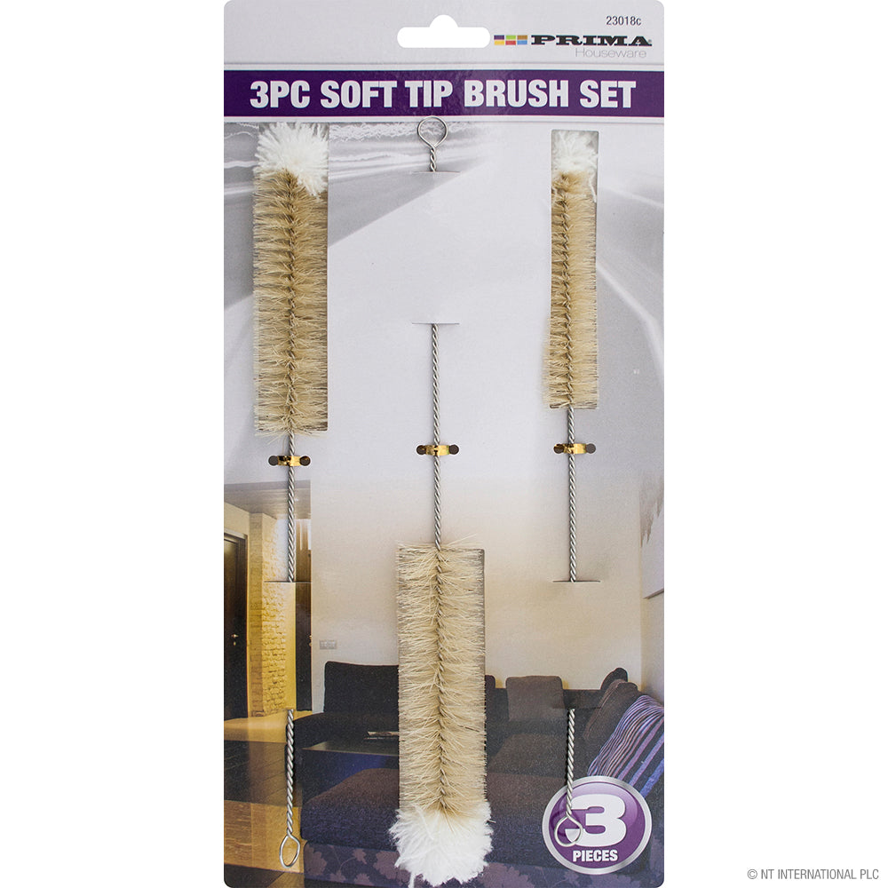 3pc Soft Tip Bottle Brush Set