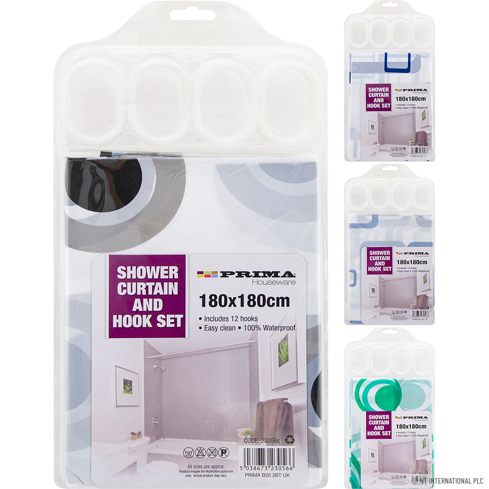 Shower Curtain 180 x 180cm - Printed