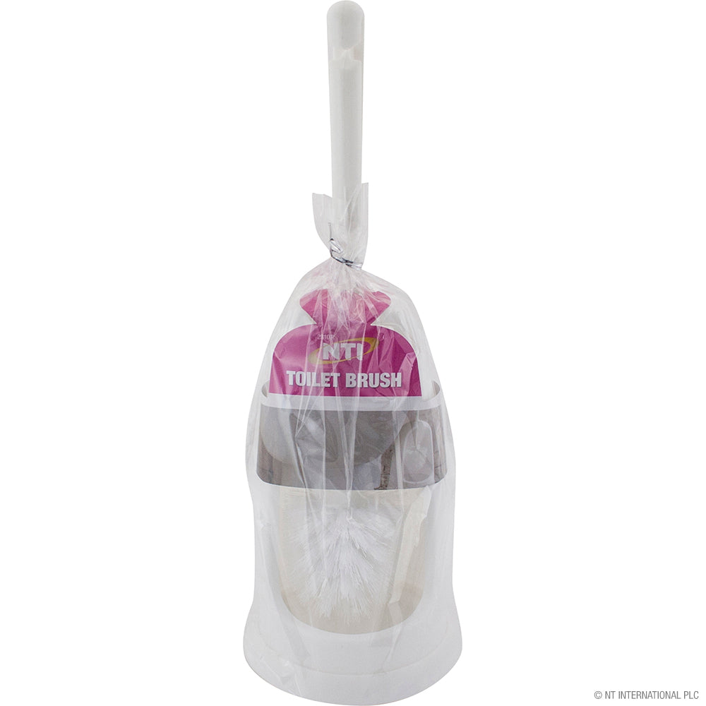 Toilet Brush With Holder - White
