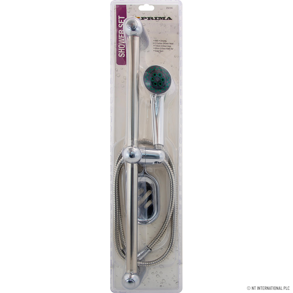 Shower Set 3 Function Head & 150cm Hose - Lar