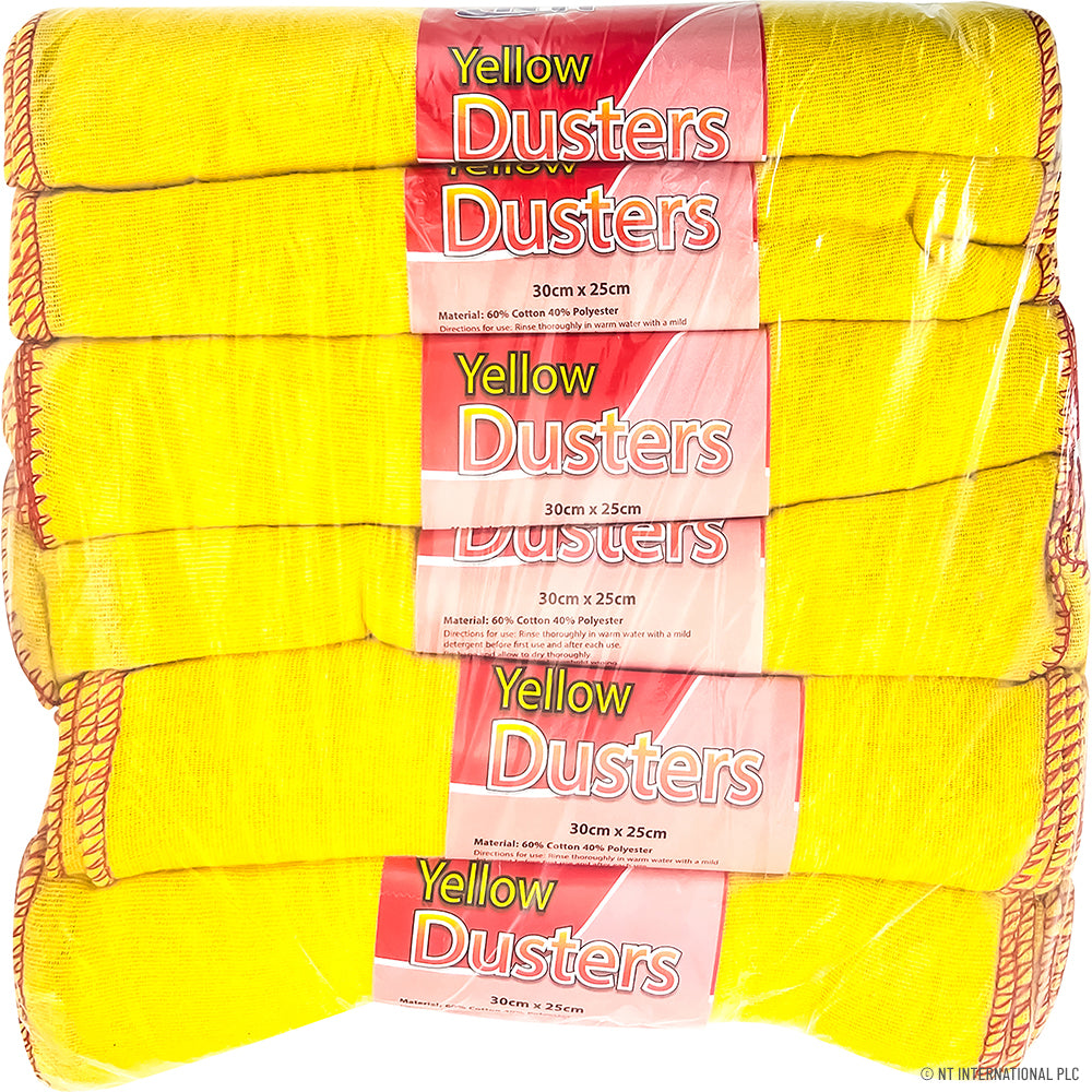 10pc Dyed Yellow Dusters 30x25cm (12)