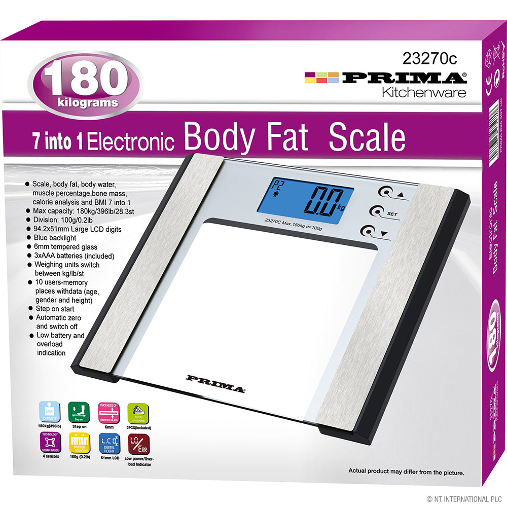 7 in 1 Body Fat Bathroom Scale 180kg