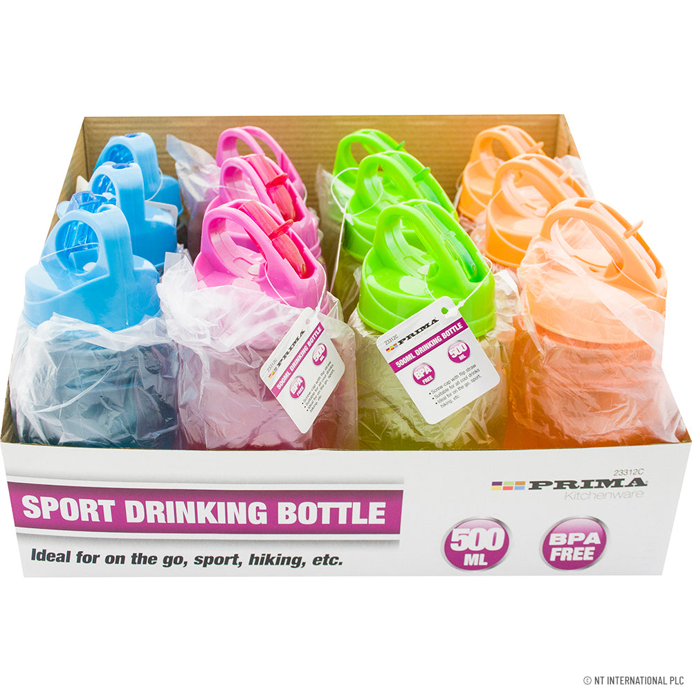 500ml Flip Lid Drinking Bottle - Display Box