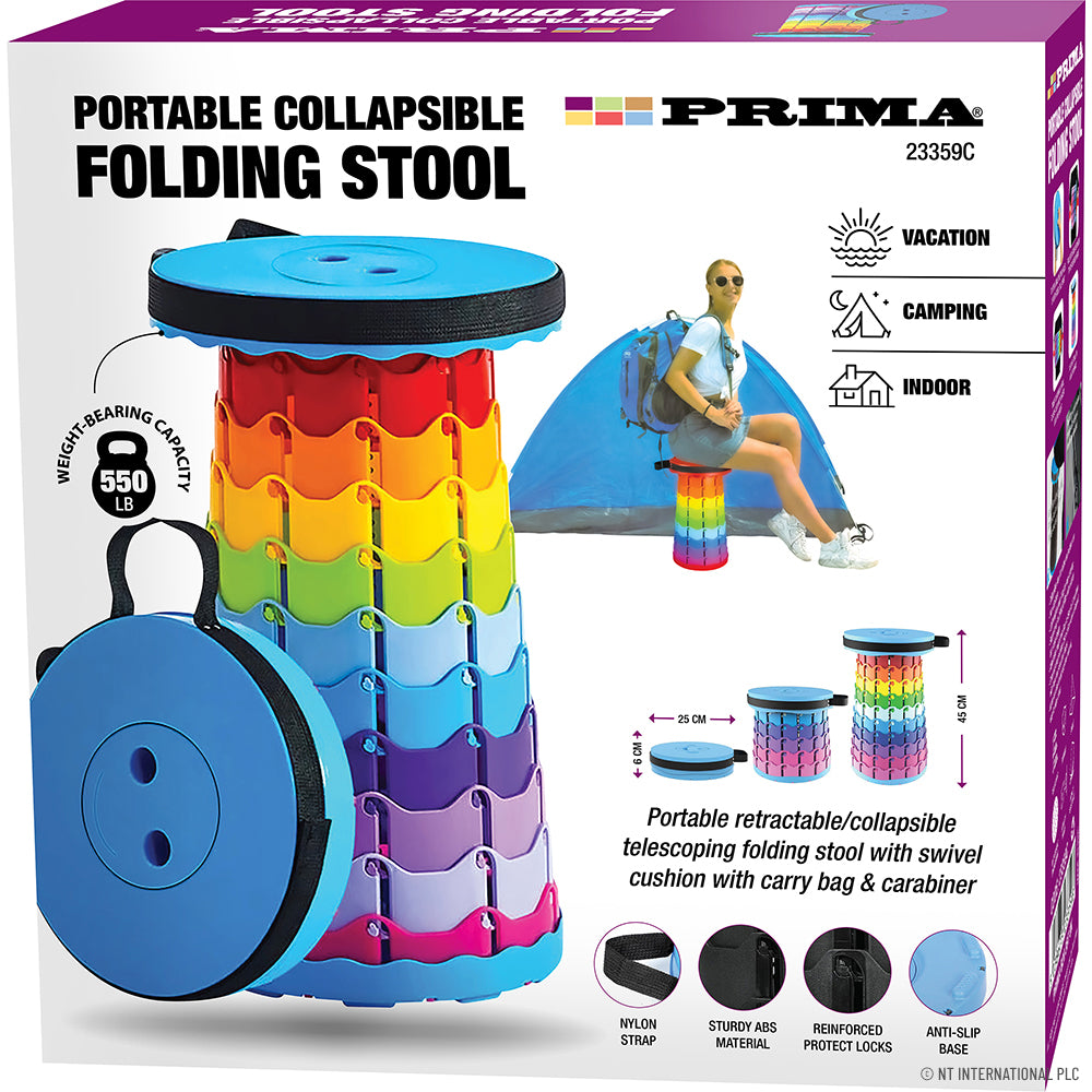 Portable Collapsible Stool (7cm-45cm), Colorf