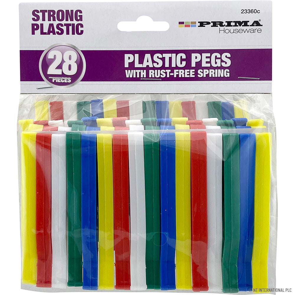 24pc Plastic Clothes Pegs - Rust Free