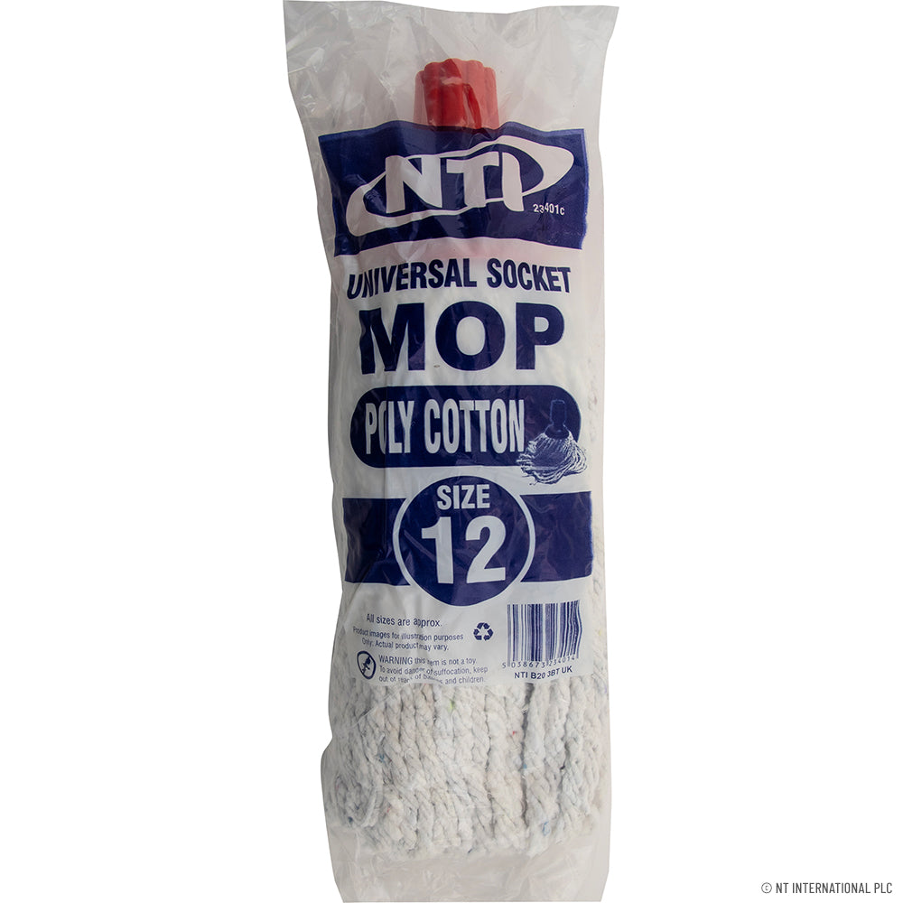 Size 12 Poly Cotton Mop Universal Socket Plas