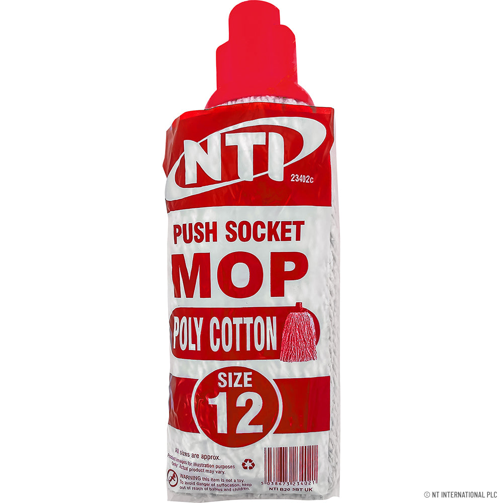 Size 12 Poly Cotton Mop Push Socket Plastic (