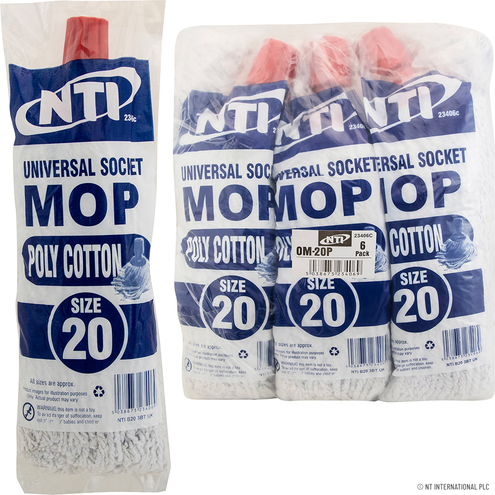 20 Size Poly Cotton Universal Socket Mop Head