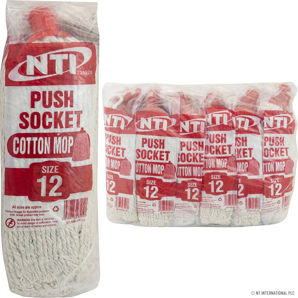 Size 12 Poly Cotton Mop Push Socket Plastic