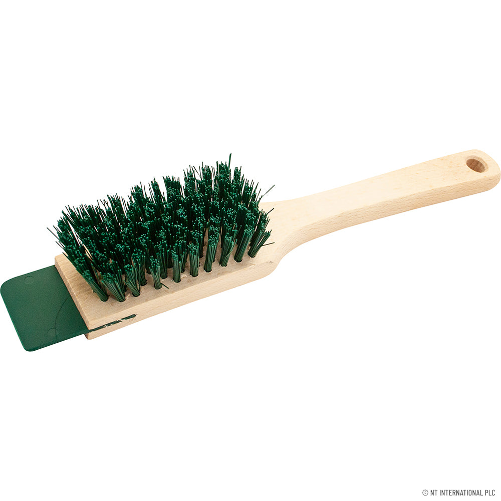28cm Long Handle Stiff Brush - Green