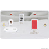 45A Cooker Switch - 13A Socket Neon Chrome