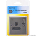 13A 1 Gang Switched Socket Black Nickel