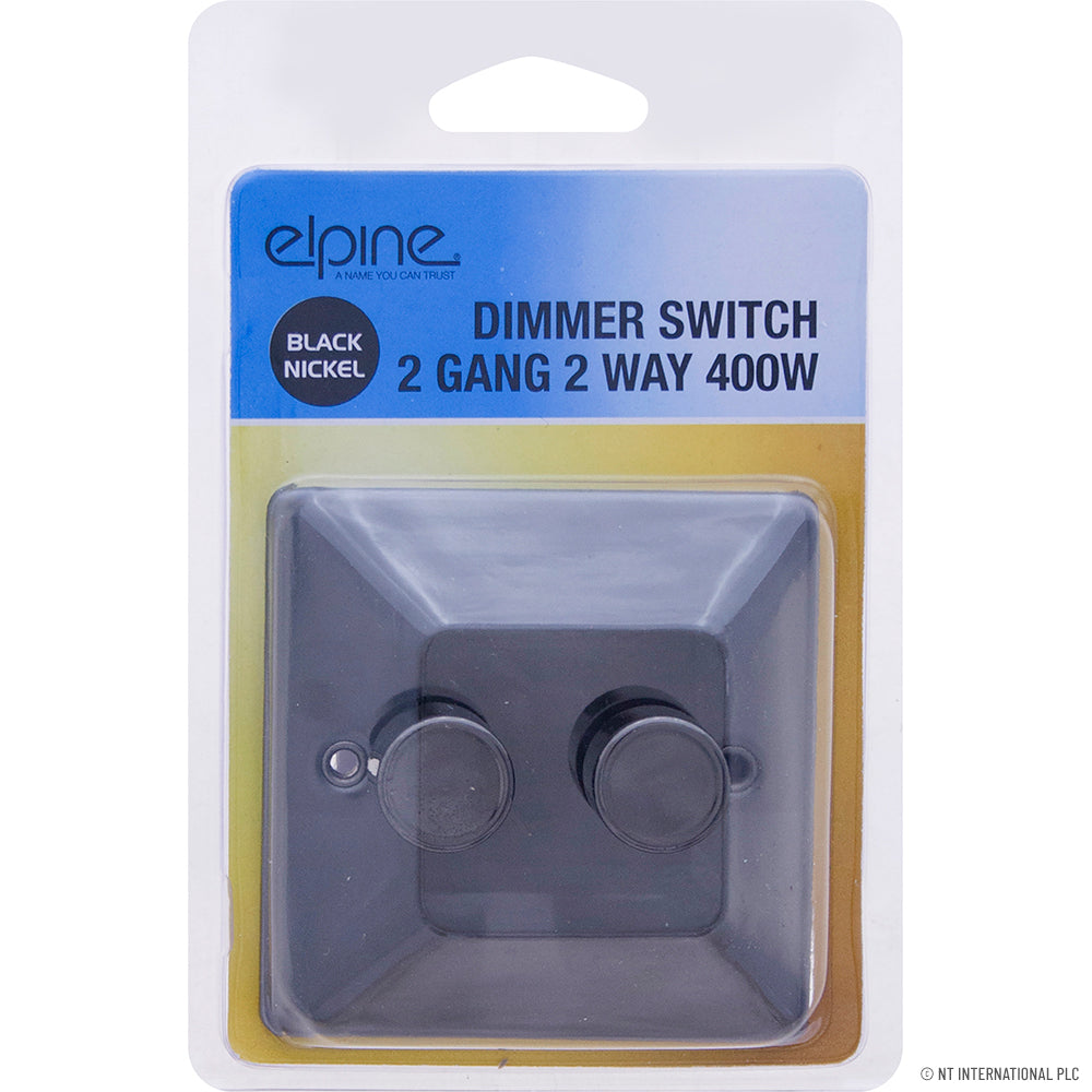 Dimmer Switch 2 Gang 2 Way 400w Black Nickel