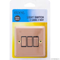 10A 3 Gang 2 Way Light Switch Rose Gold