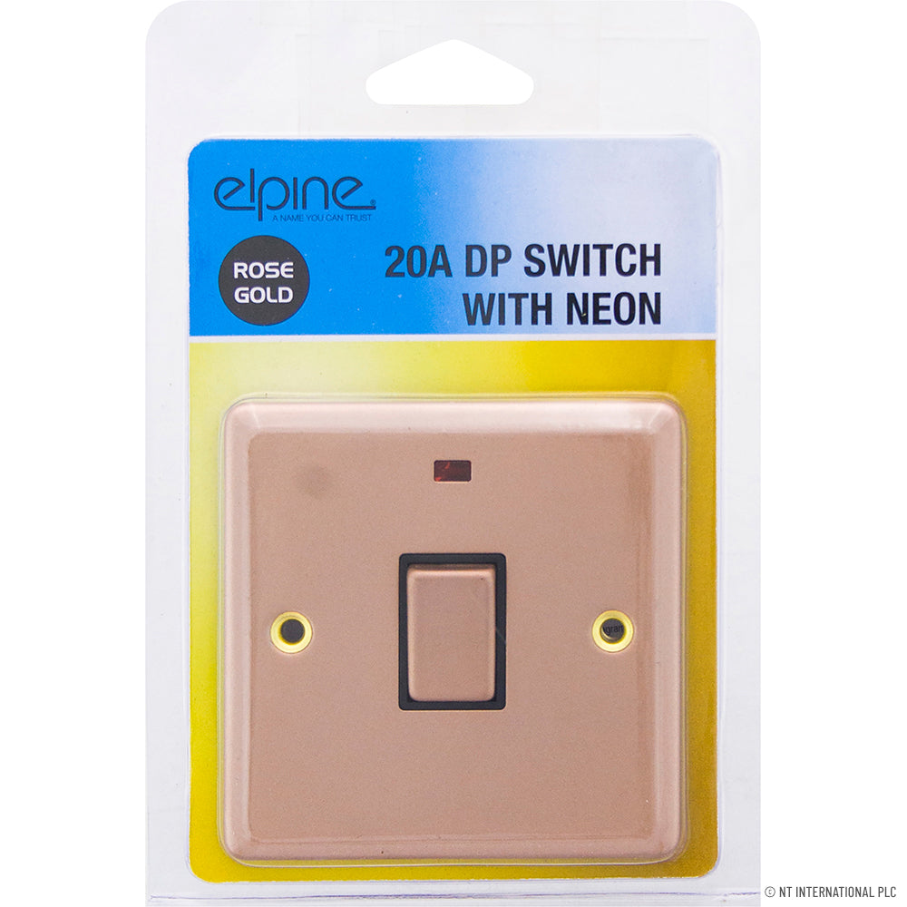 20A DP Switch with Neon Rose Gold