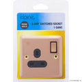 13A 1 Gang Switched Socket Rose Gold