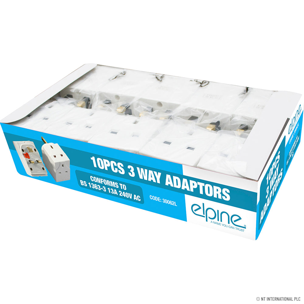 13A 3 Way Mains Adaptor ( 10 )