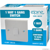 Peak Kit 10A 1 Gang 1 Way Light Switch ( 10 ) White - Peak Kit