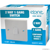 Peak Kit 10A 1 Gang 2 Way Switches ( 10 ) White - Peak Kit
