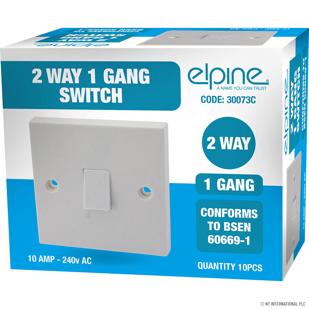 10A 1 Gang 2 Way Switches ( 10 ) White