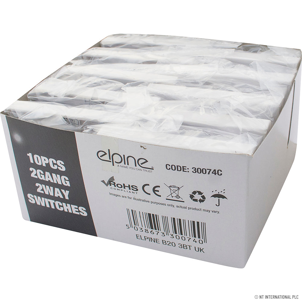 10A 2 Gang 2 Way Light Switch ( 10 ) White