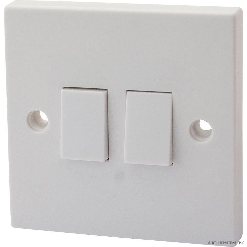 10A 2 Gang 2 Way Light Switch ( 10 ) White